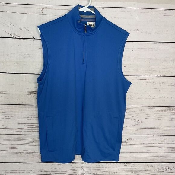 Brooks Brothers Other - Brooks Brothers Men’s Blue ¼ Zip Sleeveless Golf Vest Size M